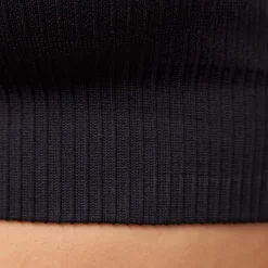 Geripptes Sportshirt langarm Damen aus recyceltem Polyamid