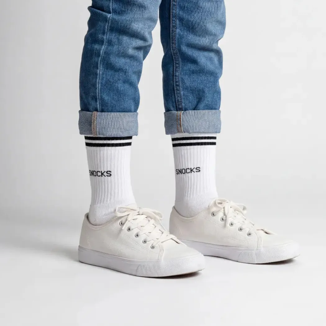 Hohe Sportsocken mit Streifen Kinder aus Bio Baumwolle