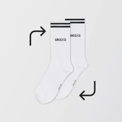 Hohe Sportsocken mit Streifen aus Bio-Baumwolle