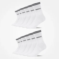 Hohe Sportsocken mit Streifen aus Bio-Baumwolle