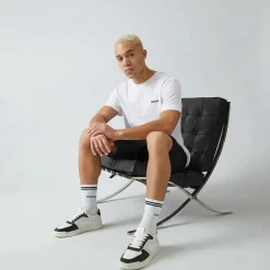 Hohe Sportsocken mit Streifen aus Bio-Baumwolle