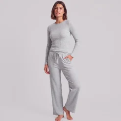 Langarmshirt Damen Rippstruktur aus Bio-Baumwolle