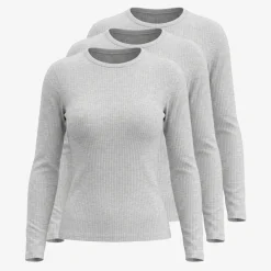 Langarmshirt Damen Rippstruktur aus Bio-Baumwolle