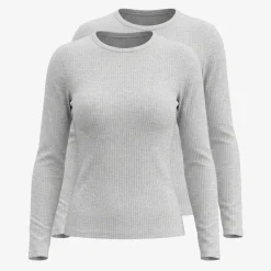 Langarmshirt Damen Rippstruktur aus Bio-Baumwolle