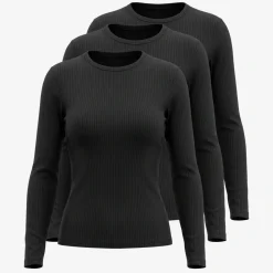 Langarmshirt Damen Rippstruktur aus Bio-Baumwolle