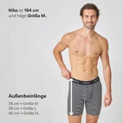 Lange Boxershorts mit Streifen aus Bio-Baumwolle