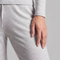 Loungehose Damen Rippstruktur aus Bio-Baumwolle