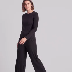 Loungehose Damen Rippstruktur aus Bio-Baumwolle